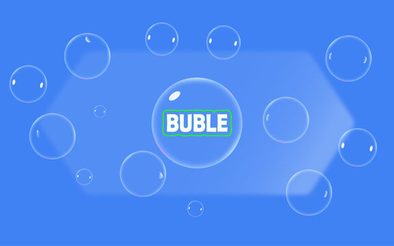 Bubble no code development platform logo and interface elements on a blue background