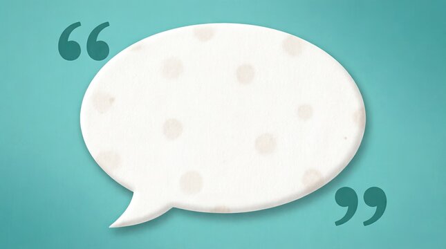 Speech Bubble with Polka Dots and Quotation Marks
