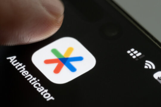 Finger press google Authenticator app icon