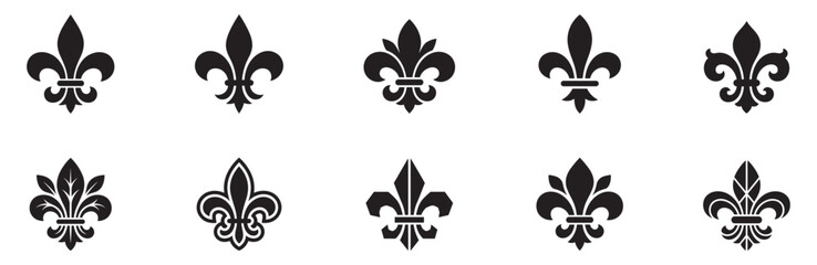 Fleur de lis icon set. Fleur de lis ornament icon design template. Vector Illustration. EPS 10 © Jeremy_Show