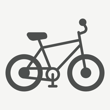 Bicycle solid icon, cycling sport concept. Vector graphics. Eco friendly transport sign with glyph style icon for mobile or web design