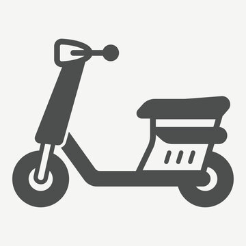 Scooter solid icon, motor scooter concept. Vector graphics. Convenient urban transport sign with glyph style icon for mobile or web design