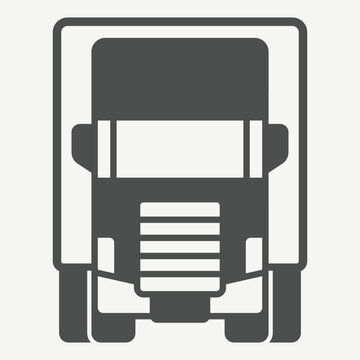 Truck solid icon, freight transport, transportation concept. Vector graphics. Delivery of goods, truck sign with glyph style icon for mobile or web design