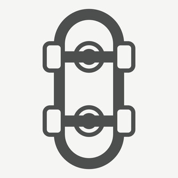 Skateboard solid icon, sport and recreational skating concept. Vector graphics. Alternative transportation sign with glyph style icon for mobile or web design