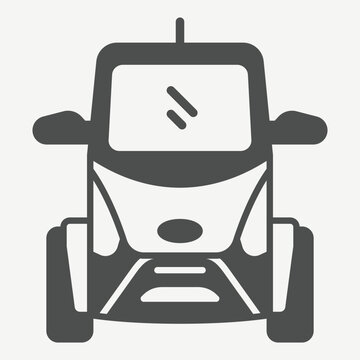 Electric vehicle solid icon, electric transport concept. Vector graphics. Environmentally friendly car sign with glyph style icon for mobile or web design