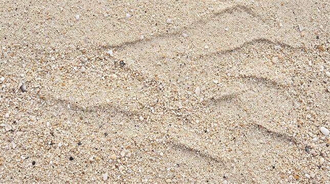 Minimalist Mountain Line Drawing Traced in Beach Sand