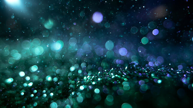 Abstract Bokeh Glitter Background with Glowing Lights