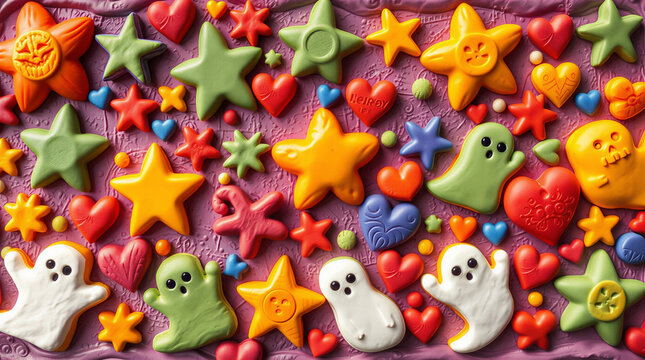 Halloween Pattern Background with Spooky Decorations