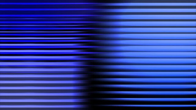 Abstract blue glowing horizontal scanlines loop background, cyber digital LED bar motion