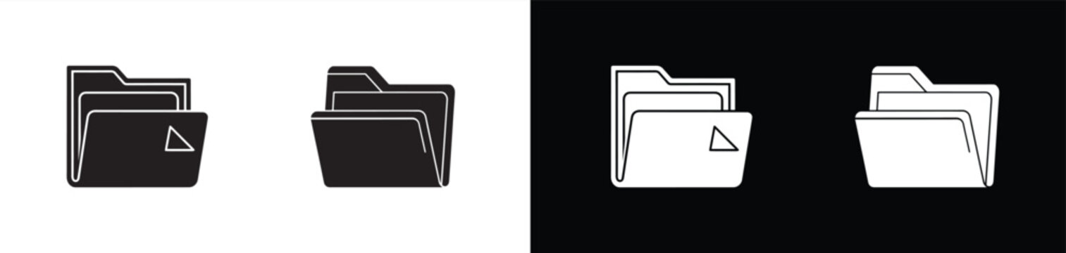 folder icons with document preview showing different color variations for digital design projects