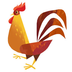 rooster isolated on white background © Phuoc Nguyen