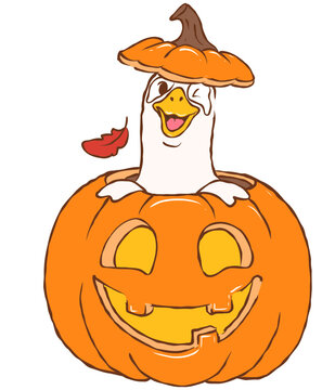 funny silly goose ghost illustration 