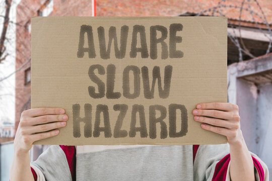 "Aware slow hazard" Reduced spatial awareness slows hazard reaction time. REDUCED. SPATIAL. AWARENESS. SLOWS. HAZARD.