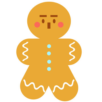 gingerbread man cookie flat design illustrator for simple guftcard or poter design