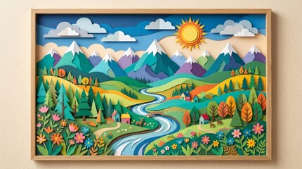 Fototapeta premium Vibrant watercolor illustration of a tropical jungle scene with birds.