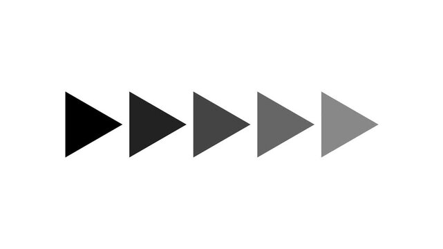 Arrow sequence fades from dark to light across frames