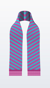 Combinacion de diferentes puntadas , patrones y colores tejidos.