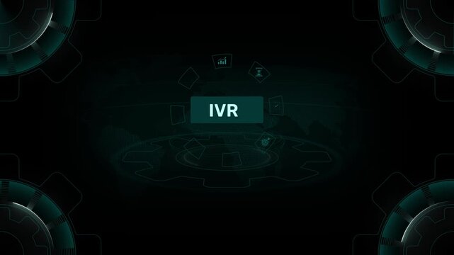 IVR Interactive Voice Response and Icon. Motion graphics of VIR concept