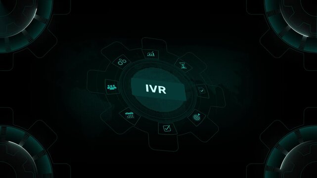 IVR Interactive Voice Response and Icon. Motion graphics of VIR concept
