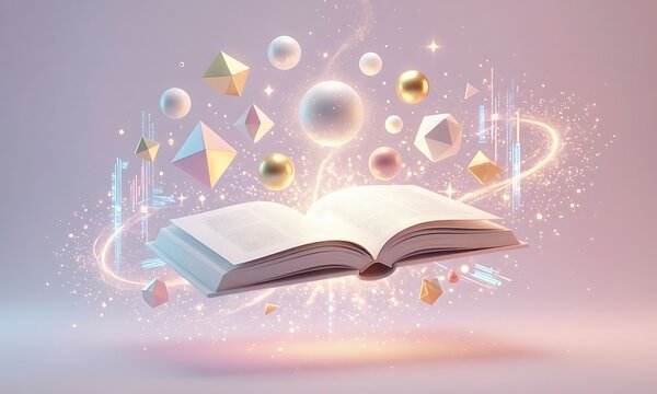 magic book with magic wand