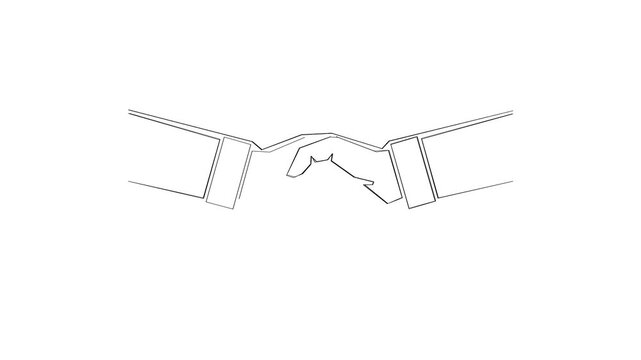 Minimalist continuous line drawing of two hands reaching towards each other in a gesture of connection.