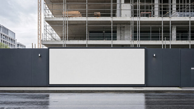 Blank Construction Hoarding Advertising Panel