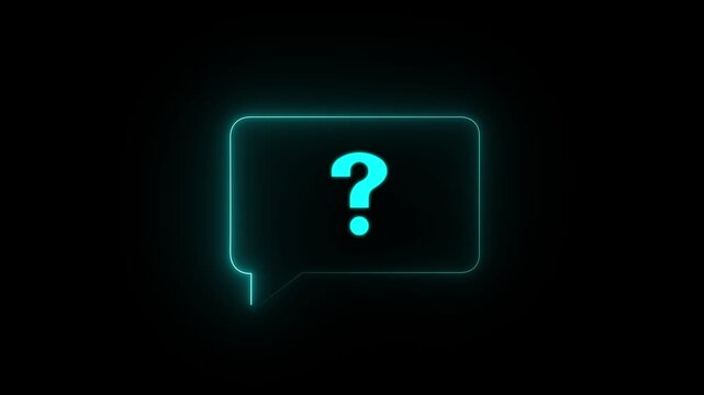 A digital message box with a question mark icon isolated technology, Communication, Help, and Information, motion graphics of digital message box, question mark concept...
