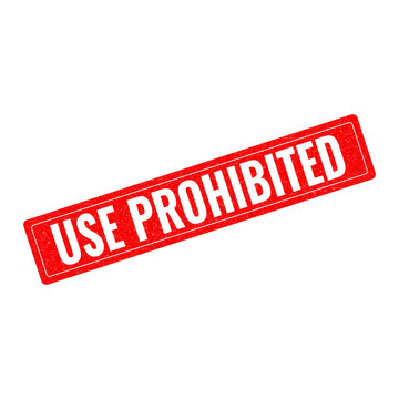 Red prohibited use warning stamp on white background isolated on transparent background