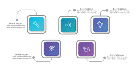 Obraz premium Business infographic template. 5 Step timeline journey.