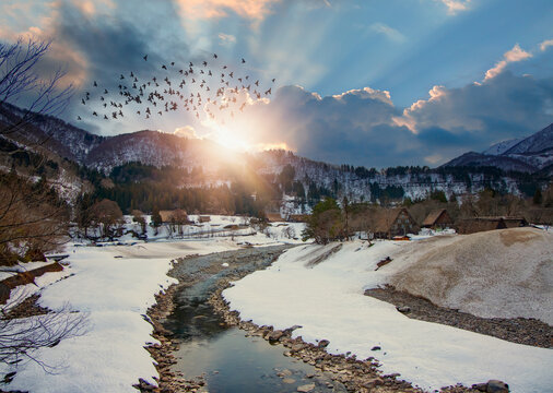 The Historic Villages of Shirakawa-go in winter - Japan