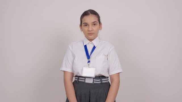 Indian Schoolgirl Shushing in Camera