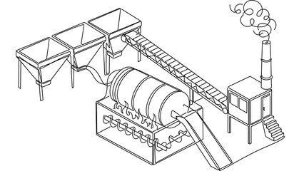 Fototapeta premium Industrial factory machinery white background.
