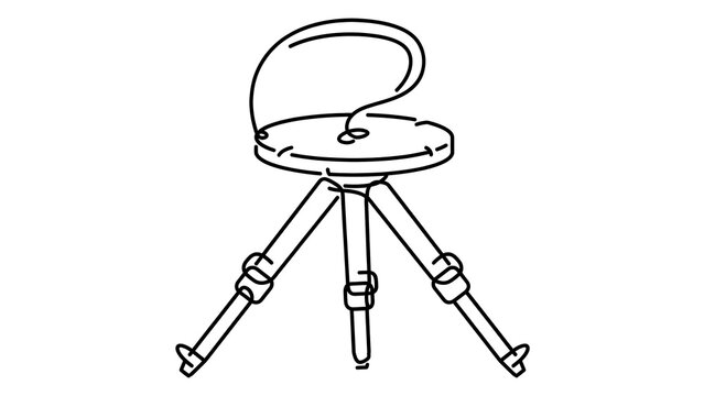 Minimalist stool drawing on white background.