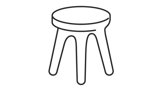 Minimalist stool illustration on white background.
