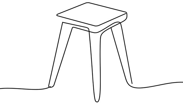 Minimalist stool illustration on white background.