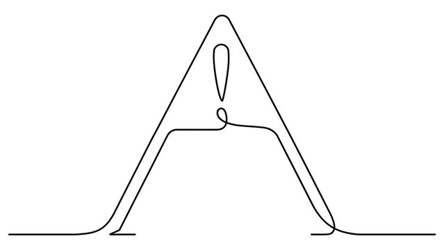 Minimalist line art letter A white background.