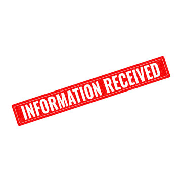 Red information received stamp on clean background isolated on transparent background