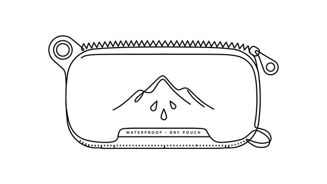Mountain logo on pouch white background.