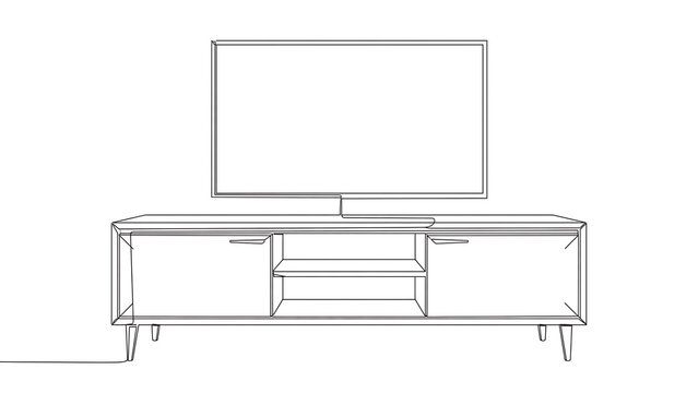 Modern TV stand on white background.