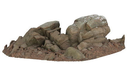 3d rendering beach rock formation vcsabjbfa with textures and shapes © santiago