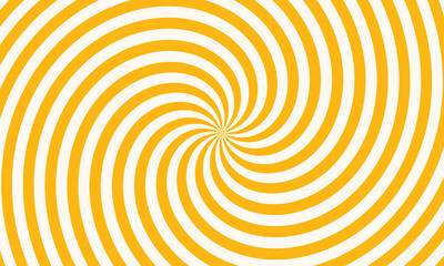 Naklejka premium Yellow and white hypnosis spiral pattern background for vintage poster backdrop and retro graphic design.