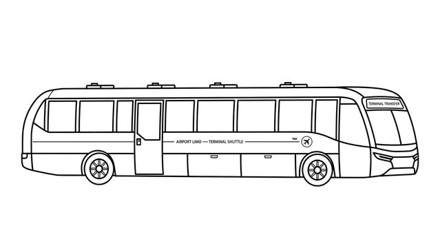Modern passenger bus illustration white background.