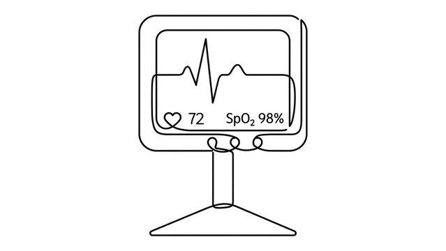 Patient monitor display on white background.