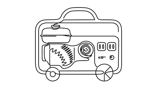 Portable generator illustration on white background.
