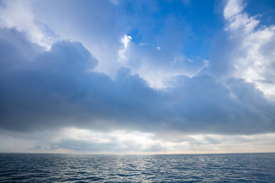 Amazing Clouds over the Sea Horizon