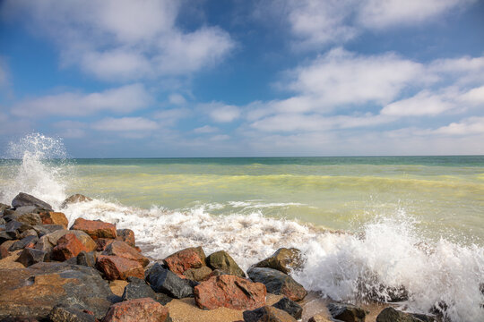 Coastal Rocks and Sea Surf