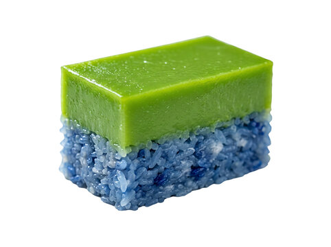 Seri muka Malaysian pandan rice dessert isolated on transparent background