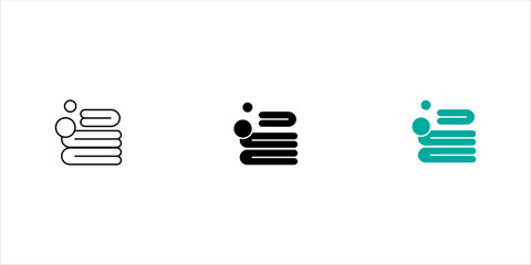 Minimal black line icon  showing a user profile beside a stacked document list, representing personal data, customer records, account management, information organization, and business administration. © Muhammad