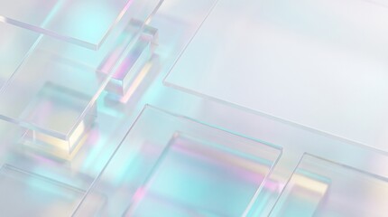 Fototapeta premium Abstract background with 3D render glassmorphism, caustics and futuristic design element
