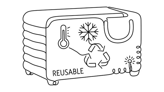 Reusable bag icon set on white background.